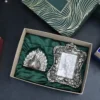 Antique Silver Photo Frame & Decorative Peacock / Corporate Gift Hamper Box - Image 2