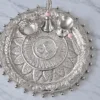 Carved Pooja Thali Set  - 12x12" - Inch / Packed In a Brown Box - Image 4