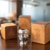 Diwali gift hamper featuringa handcrafted brass and metal pieces from house2home, made in Moradabad. Suited to clients, employees and family. Bulk Diwali gifting available with festive packaging options.