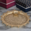 Carved Pooja Thali Set  - 12x12" - Inch / Packed In a Brown Box - Image 2