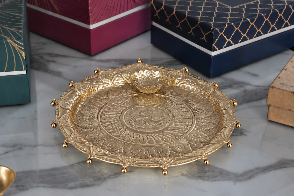 Diwali business gift with a festive brass finish, manufactured by house2home in Moradabad. Golden shine fits the festival while projecting quality. Available in wholesale quantities with custom packaging.