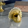 Radiant Peacock Candle Holder Gold & Silver -5x4x3.5" Inch - Image 2