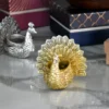 Radiant Peacock Candle Holder Gold & Silver -5x4x3.5" Inch - Image 3