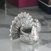 Radiant Peacock Candle Holder Gold & Silver -5x4x3.5" Inch