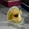 Radiant Peacock Candle Holder Gold & Silver -5x4x3.5" Inch - Image 7